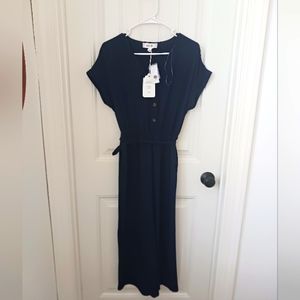 Navy Blue Button Jumpsuit